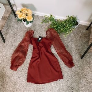 Puffer sleeve dress 🌹